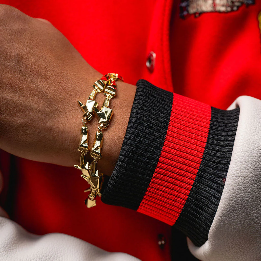 ‘Stay Gold’ 18K Pistol x Fist Bracelet - Image 3