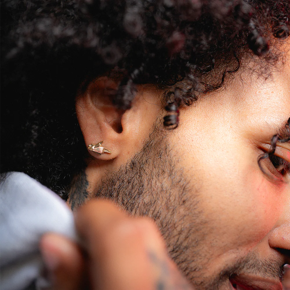 ’STAY GOLD’ PISTOL & FIST EARRING SET - Image 5